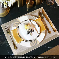 Alure - Set 2 Dinner Plate Ss22-CẬU HAI HOME DECOR