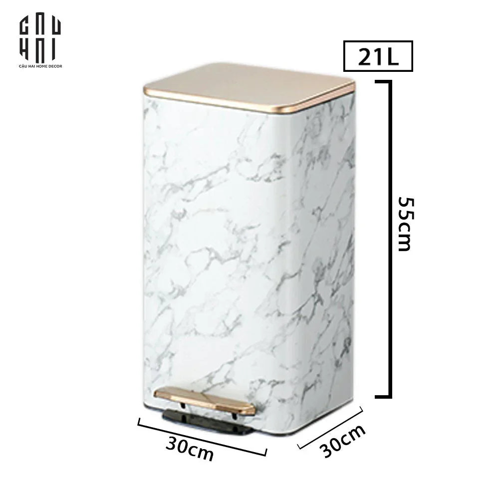 HOME COUTURE - THÙNG RÁC ARTHUR 21L MARBLE TRASH BIN - CẬU HAI HOME DECOR