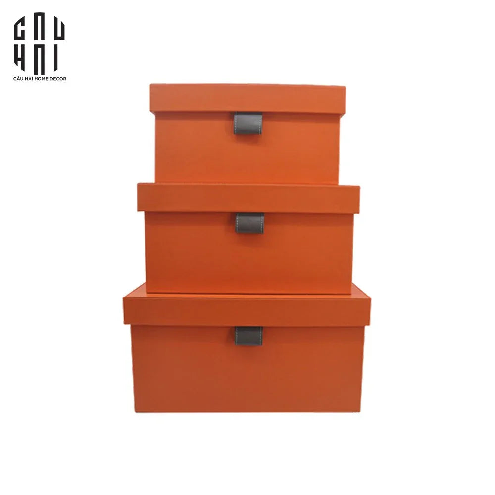 Auburn Modern Leather Box - Set 3 23x20x17 / 36x24x19 / 40x29x20-HỘP TRANG SỨC-Đối tác tại Trung Quốc theo từng đơn đặt hàng-CẬU HAI HOME DECOR