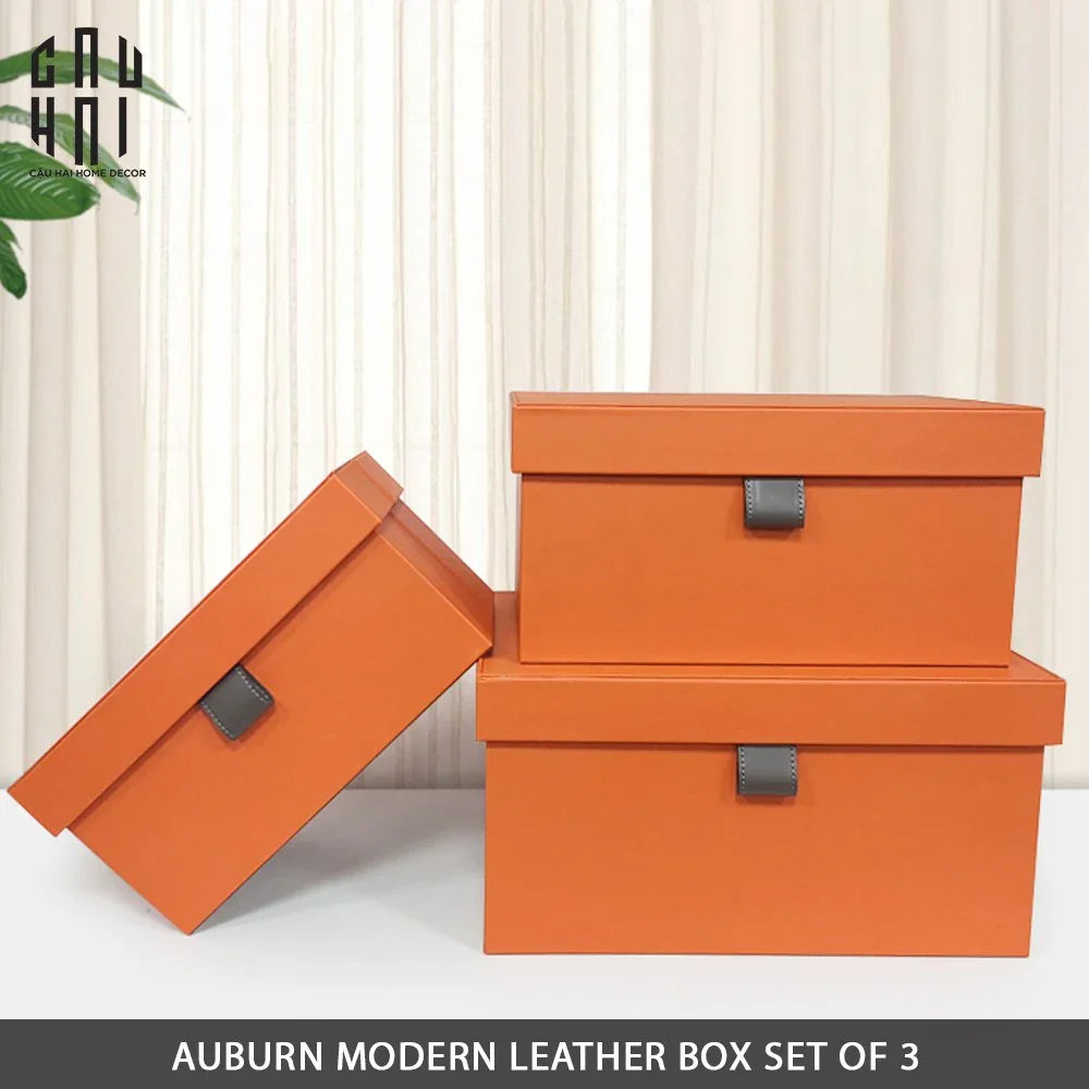 AUBURN MODERN LEATHER BOX - SET 3 - CẬU HAI HOME DECOR