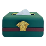 Hộp Khăn Giấy Lux Veridant Leather - Medusa Spéciale Édition-HỘP KHĂN GIẤY-Đối tác tại Trung Quốc theo từng đơn đặt hàng-CẬU HAI HOME DECOR