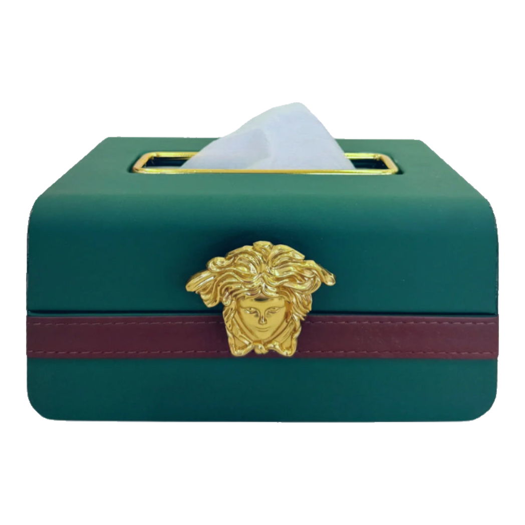 Hộp Khăn Giấy Lux Veridant Leather - Medusa Spéciale Édition-HỘP KHĂN GIẤY-Đối tác tại Trung Quốc theo từng đơn đặt hàng-CẬU HAI HOME DECOR