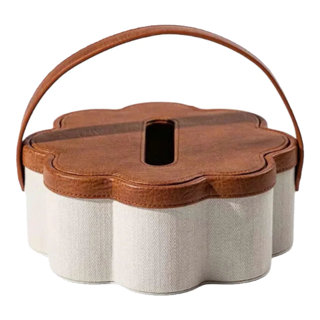 Hộp Khăn Giấy Handy Lux Leather Hazel Bloom-HỘP KHĂN GIẤY-Đối tác tại Trung Quốc theo từng đơn đặt hàng-CẬU HAI HOME DECOR