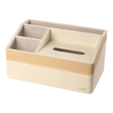Hộp Khăn Giấy Da 4 Ngăn Remote - D'Ivoire Céline Tissue Box 17x26-HỘP KHĂN GIẤY-Đối tác tại Trung Quốc theo từng đơn đặt hàng-CẬU HAI HOME DECOR