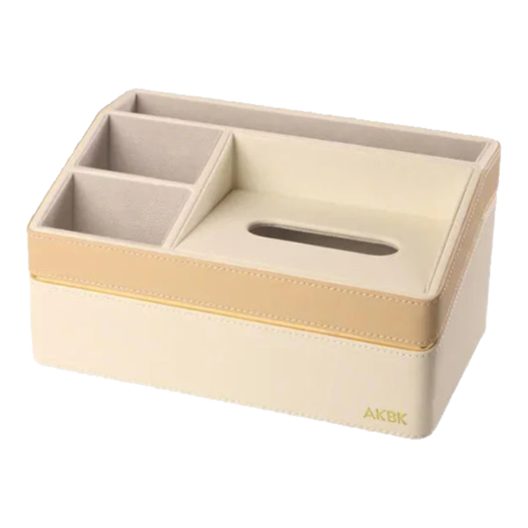 Hộp Khăn Giấy Da 4 Ngăn Remote - D'Ivoire Céline Tissue Box 17x26-HỘP KHĂN GIẤY-Đối tác tại Trung Quốc theo từng đơn đặt hàng-CẬU HAI HOME DECOR