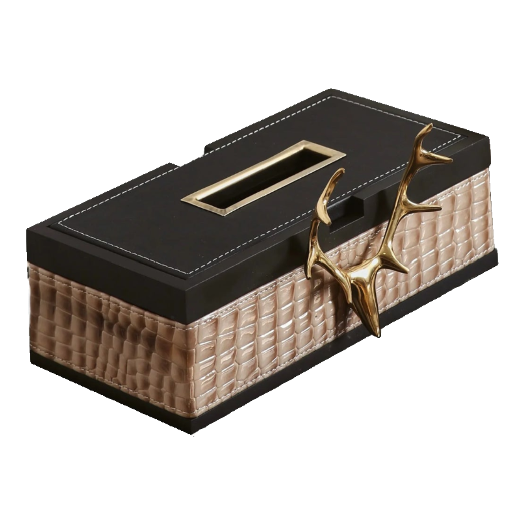 Maison Couture - Hộp Khăn Giấy Exotic Lux Croco - Elk Édition Spéciale-HỘP KHĂN GIẤY-Đối tác tại Trung Quốc theo từng đơn đặt hàng-CẬU HAI HOME DECOR