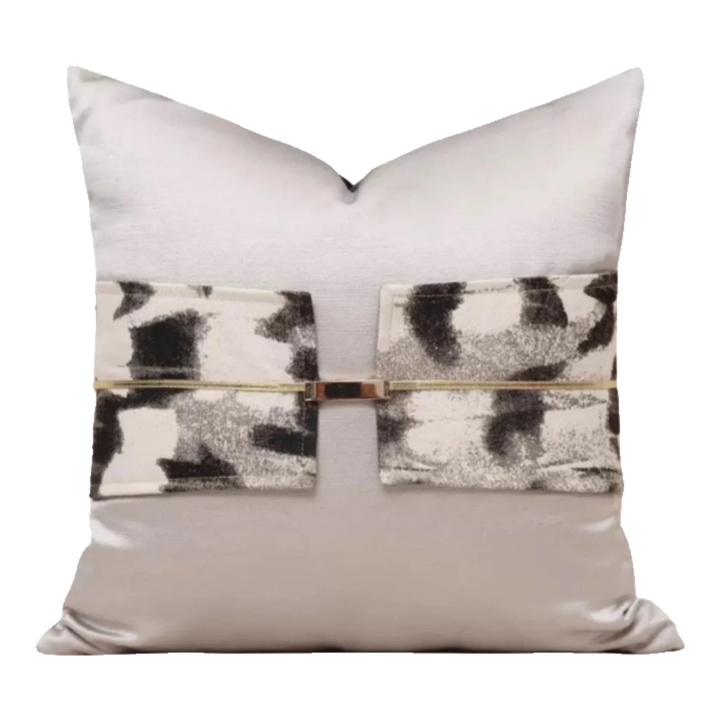 Vỏ Gối Lụa Jacquard Ophelia Ceinture Métallique 45-VỎ GỐI-Đối tác tại Trung Quốc theo từng đơn đặt hàng-CẬU HAI HOME DECOR