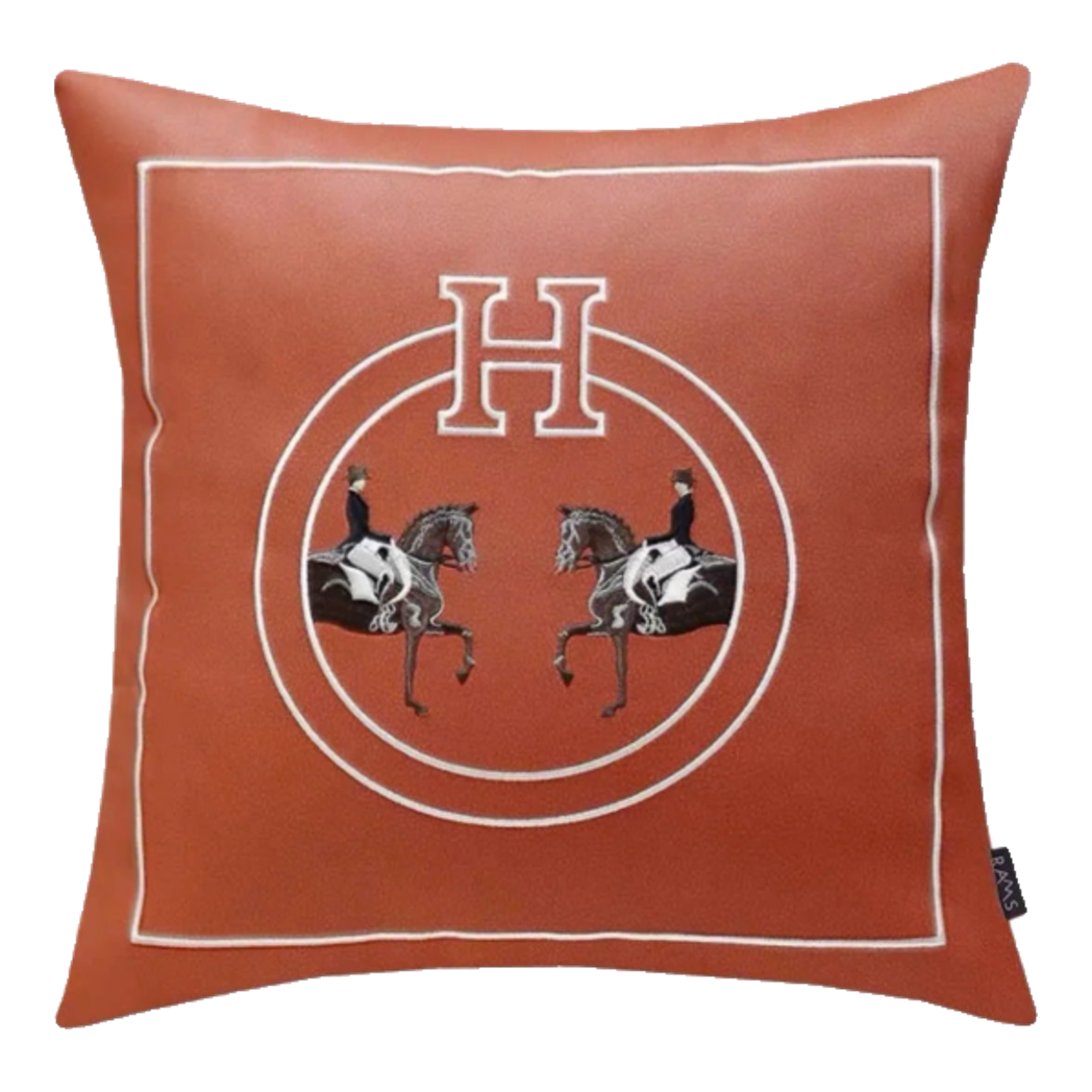 Vỏ Gối Da Terra Equestrian Horseman 45-VỎ GỐI-Đối tác tại Trung Quốc theo từng đơn đặt hàng-CẬU HAI HOME DECOR