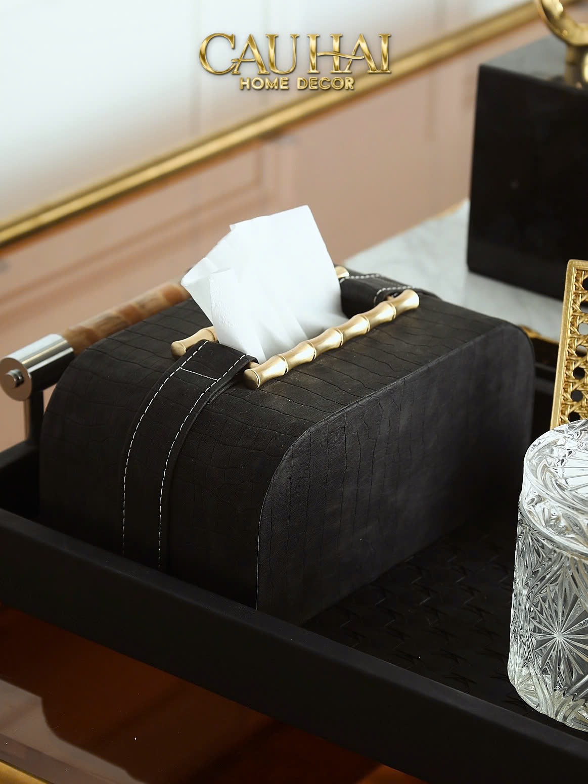 Home Couture - Hộp Khăn Giấy Bamboo - Savoir / Ivory-CẬU HAI HOME DECOR