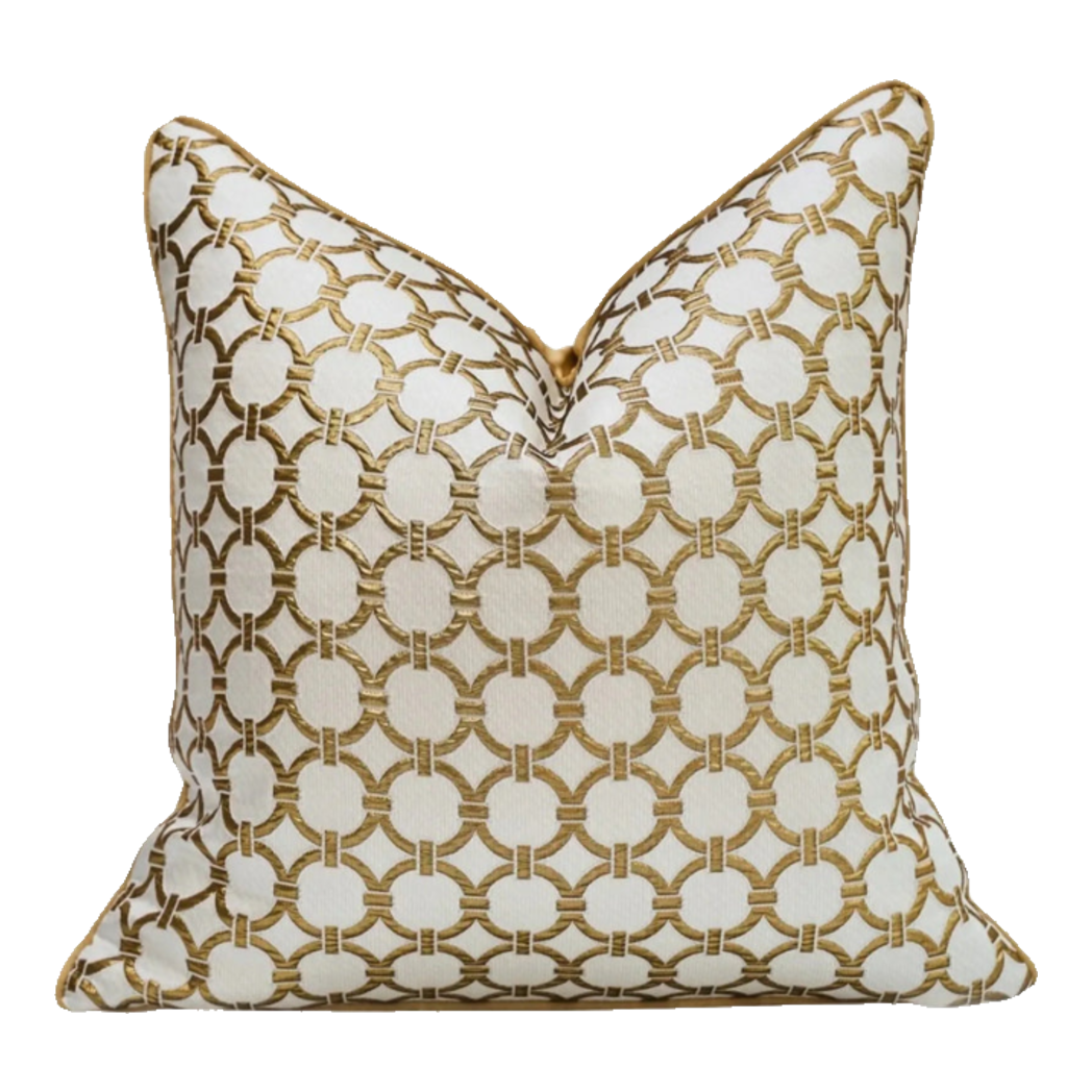 Vỏ Gối Lụa Jacquard D'Or Orion Chain Motif 45-VỎ GỐI-Đối tác tại Trung Quốc theo từng đơn đặt hàng-CẬU HAI HOME DECOR