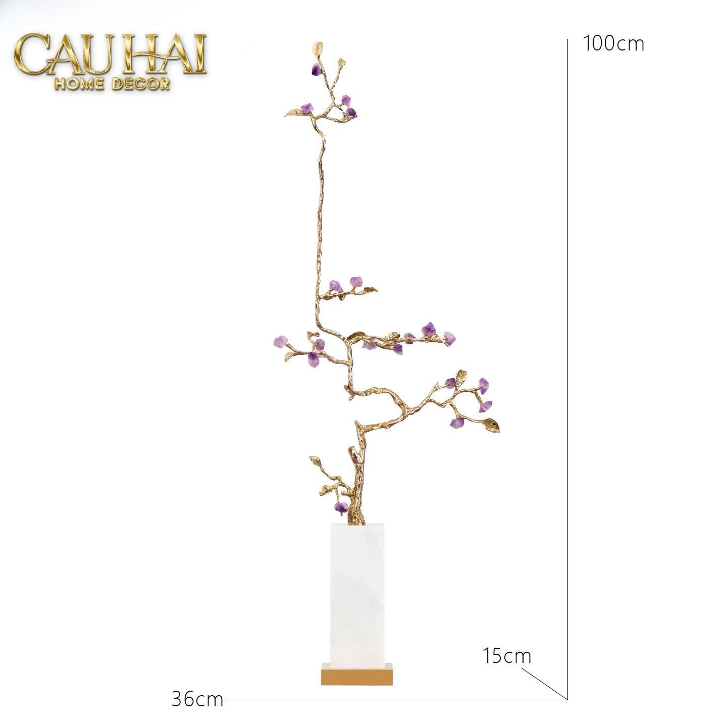 HOME COUTURE - TƯỢNG LÚA MÌ BRASSON ÉPI DORÉ AMÉTHYSTE PREMIÈRE GALERIE - CẬU HAI HOME DECOR