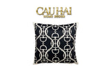 VỎ GỐI NHUNG CHAINE D'ANCRE - NOIR MOTIF 45 - CẬU HAI HOME DECOR