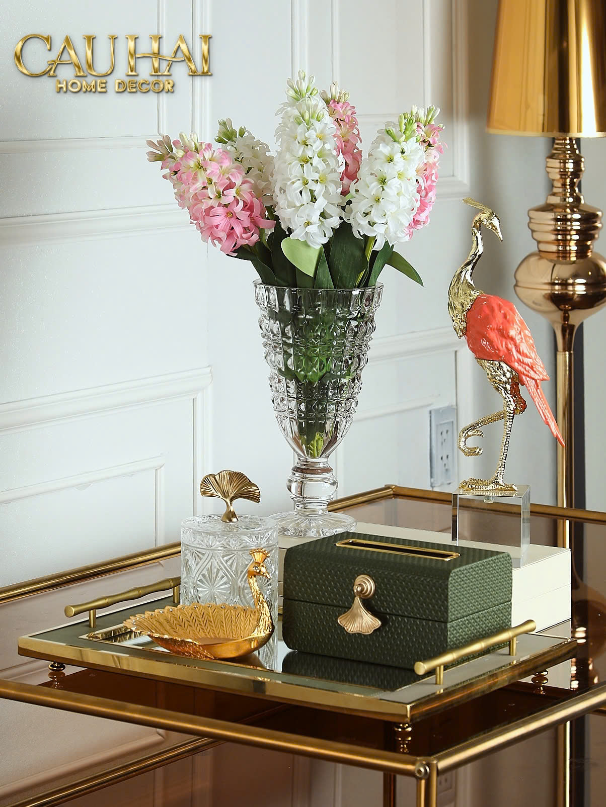 HỘP KHĂN GIẤY DA RALPH LUSSO - OLIVE VERT GINGKO-CẬU HAI HOME DECOR