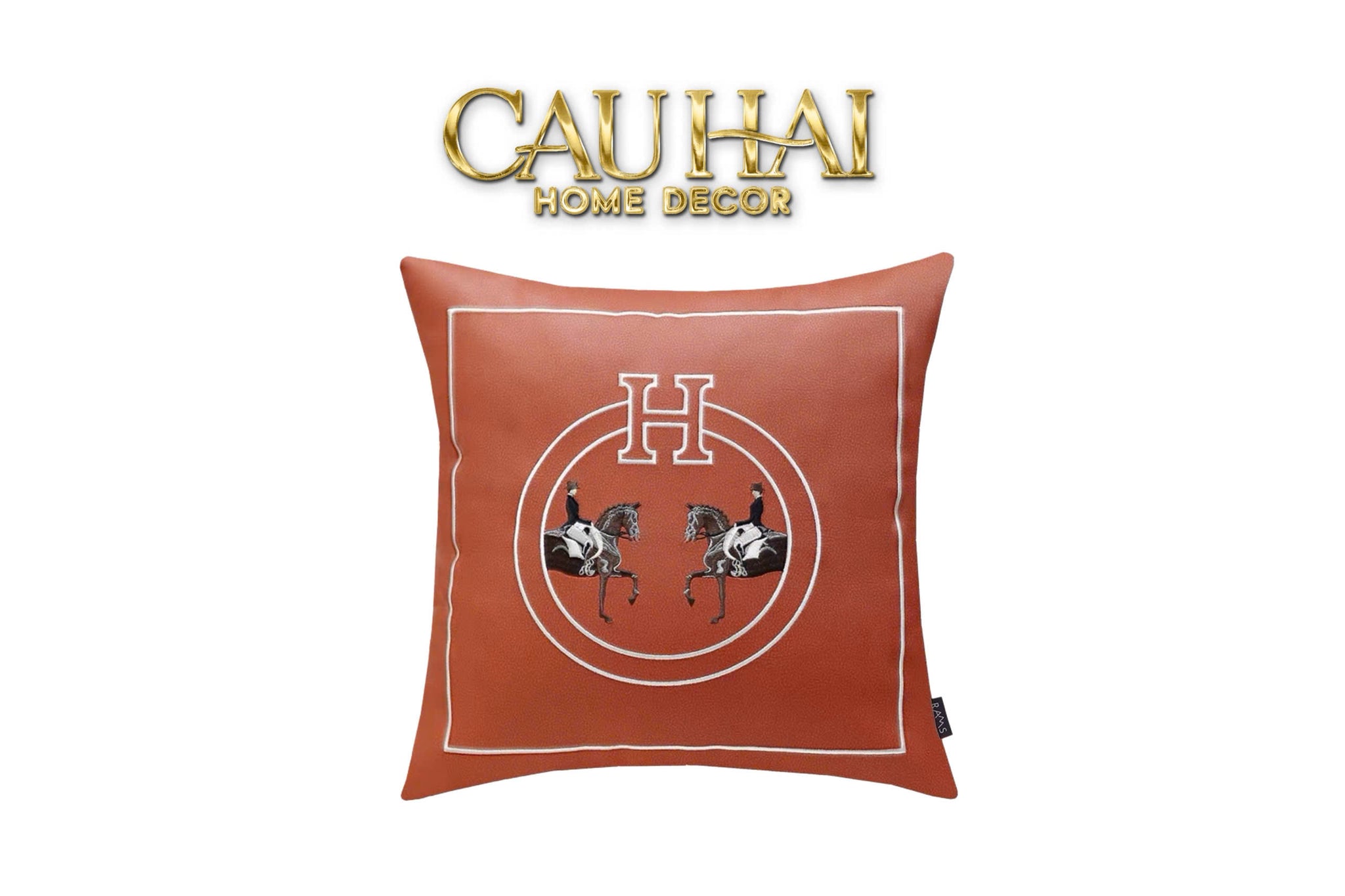 VỎ GỐI DA TERRA EQUESTRIAN HORSEMAN 45 - CẬU HAI HOME DECOR