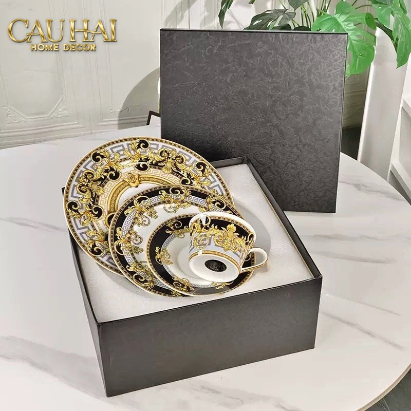 HOME COUTURE - ĐĨA 2 TẦNG BLACK BAROQUE PRESTIGE GALA VER.S ÉTAGÈRE - CẬU HAI HOME DECOR