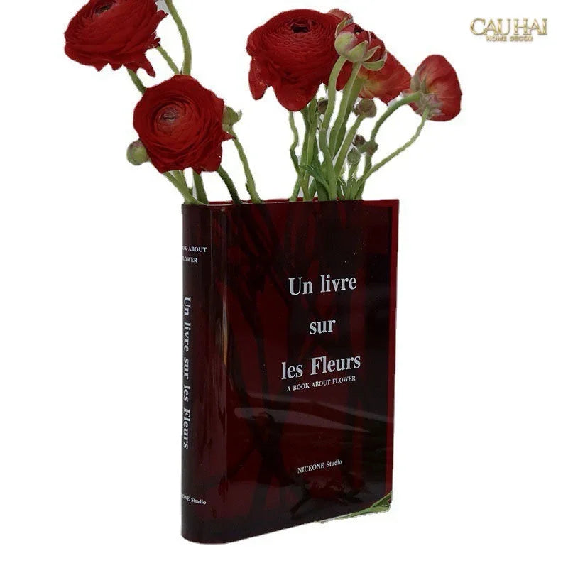 Bình Hoa Acrylic Book About Flower-CẬU HAI HOME DECOR