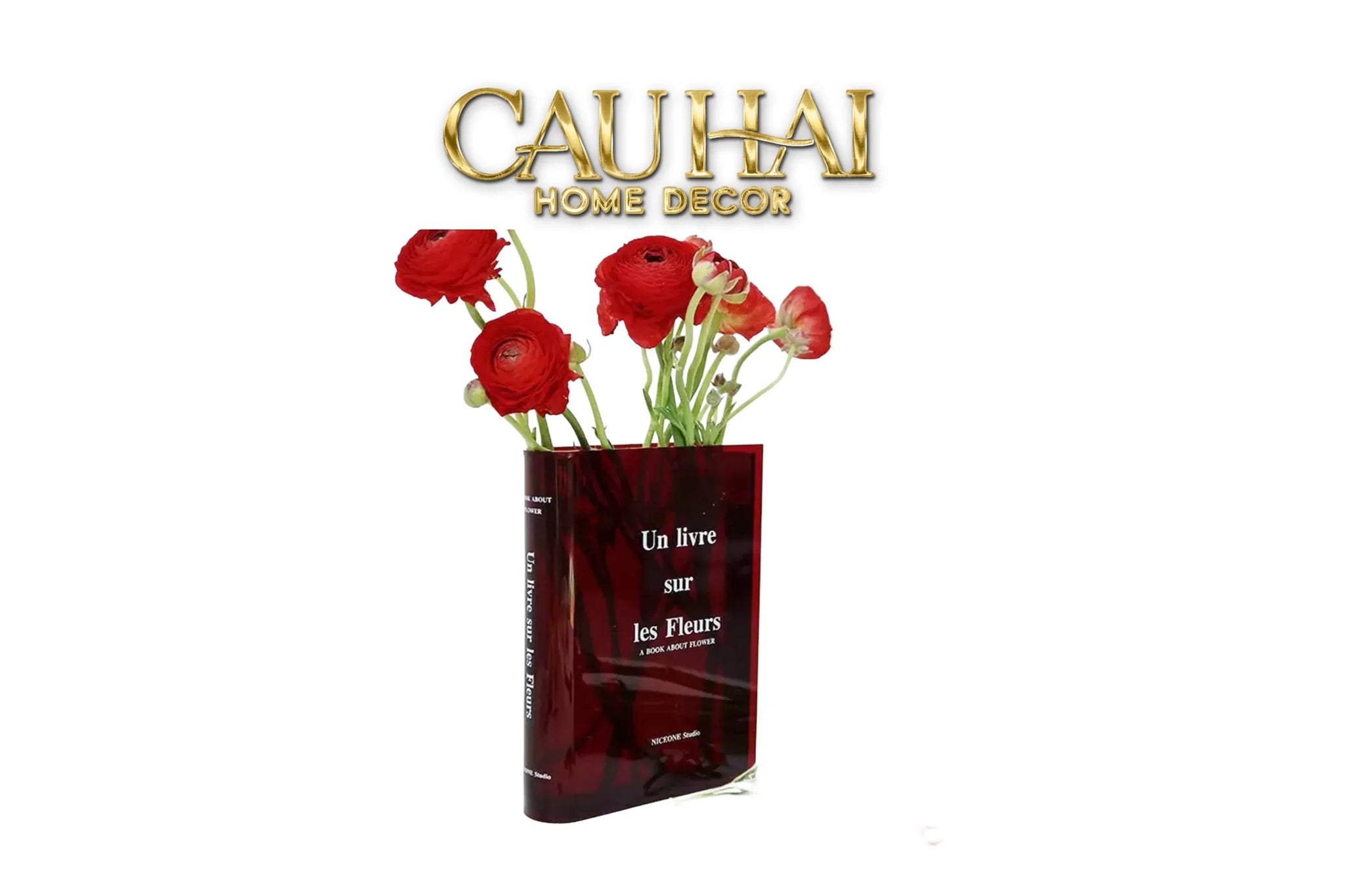 Bình Hoa Acrylic Book About Flower-CẬU HAI HOME DECOR