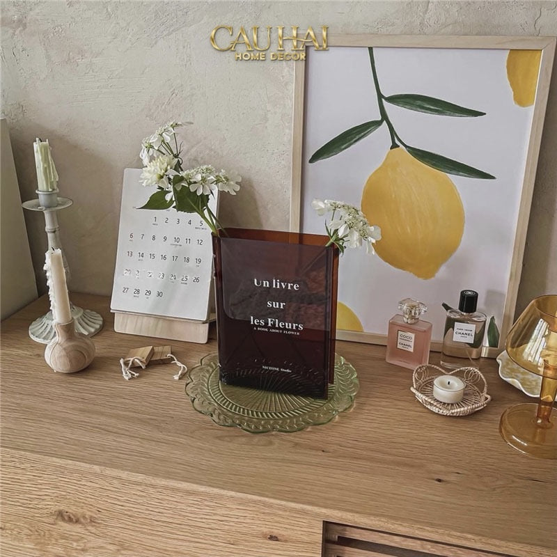 Bình Hoa Acrylic Book About Flower - CẬU HAI HOME DECOR