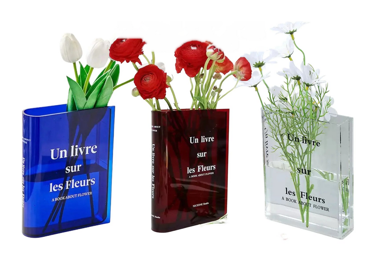Bình Hoa Acrylic Book About Flower-BÌNH HOA-Đối tác tại Trung Quốc theo từng đơn đặt hàng-CẬU HAI HOME DECOR