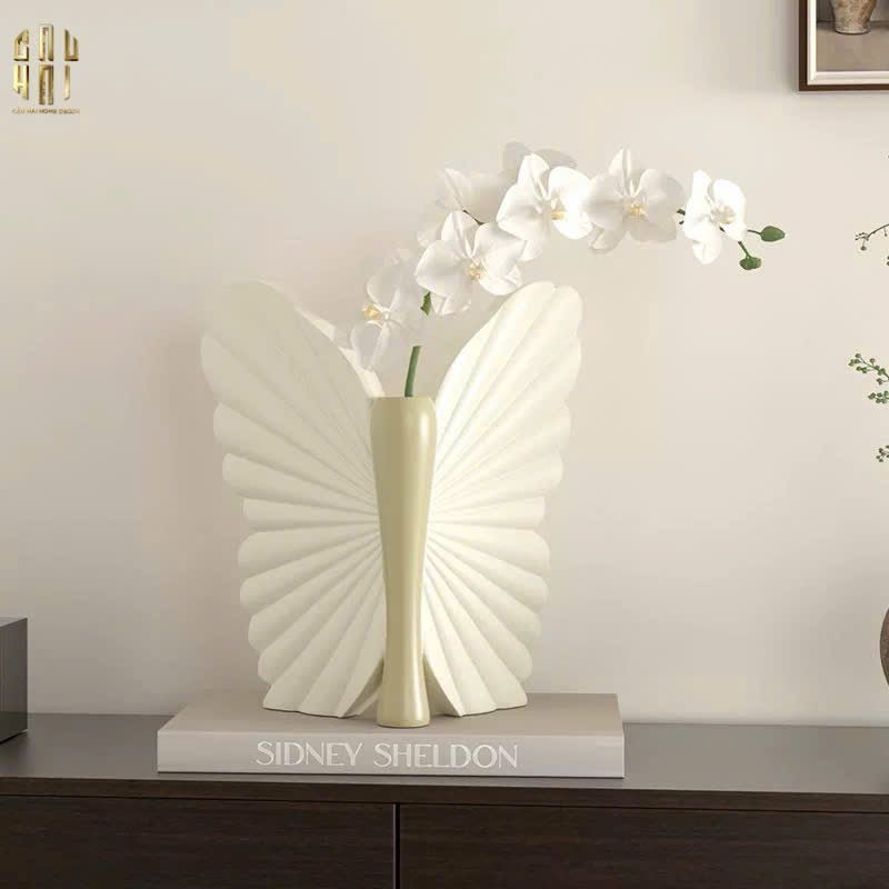 BÌNH HOA BUTTERFLY WINGS - BEIGE - ANGEL IN BLOOM SS25 - CẬU HAI HOME DECOR