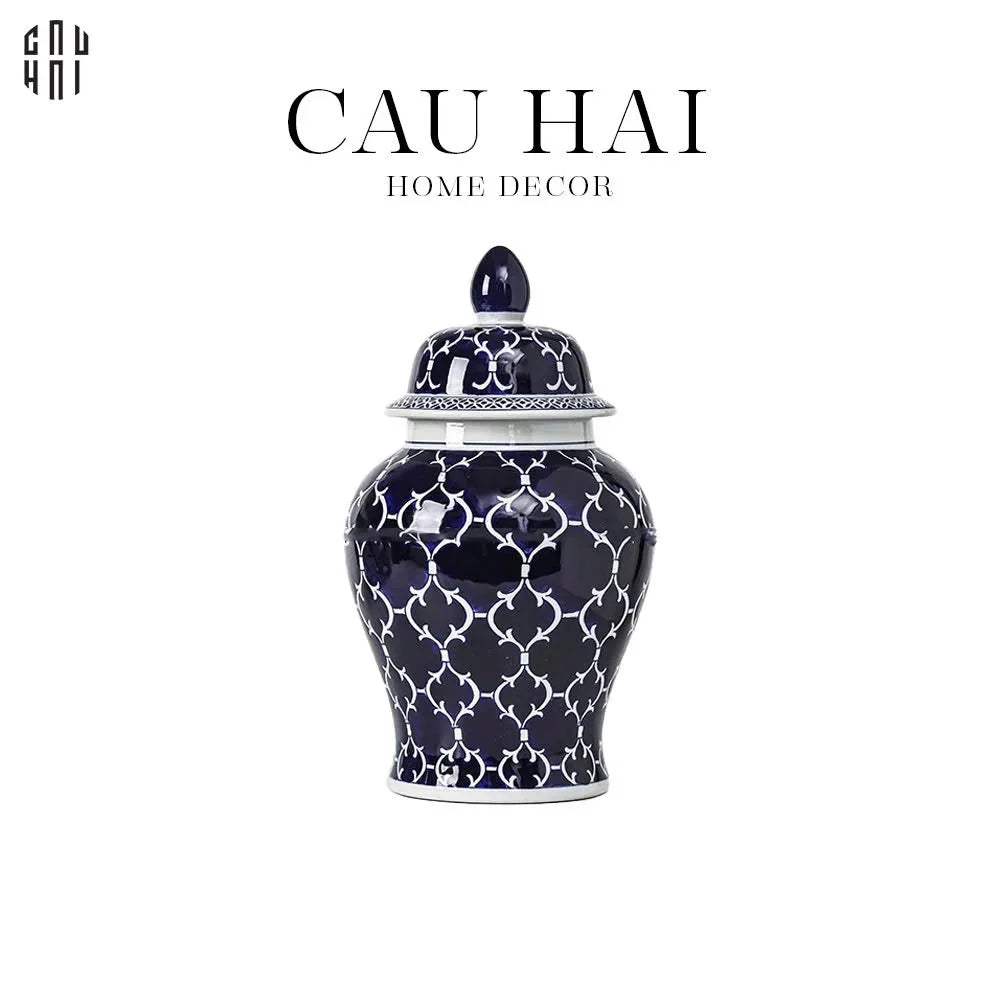 BÌNH HOA CERAMIC BLUE MYSTERY - CẬU HAI HOME DECOR