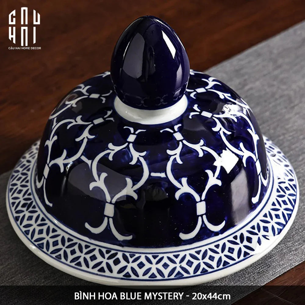 BÌNH HOA CERAMIC BLUE MYSTERY - CẬU HAI HOME DECOR