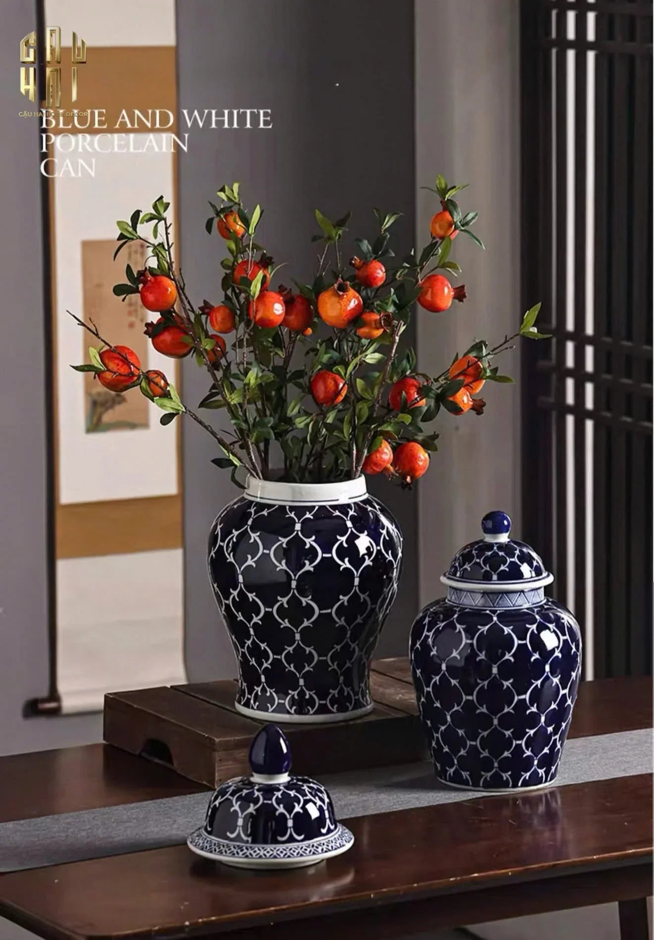 BÌNH HOA CERAMIC BLUE MYSTERY - CẬU HAI HOME DECOR