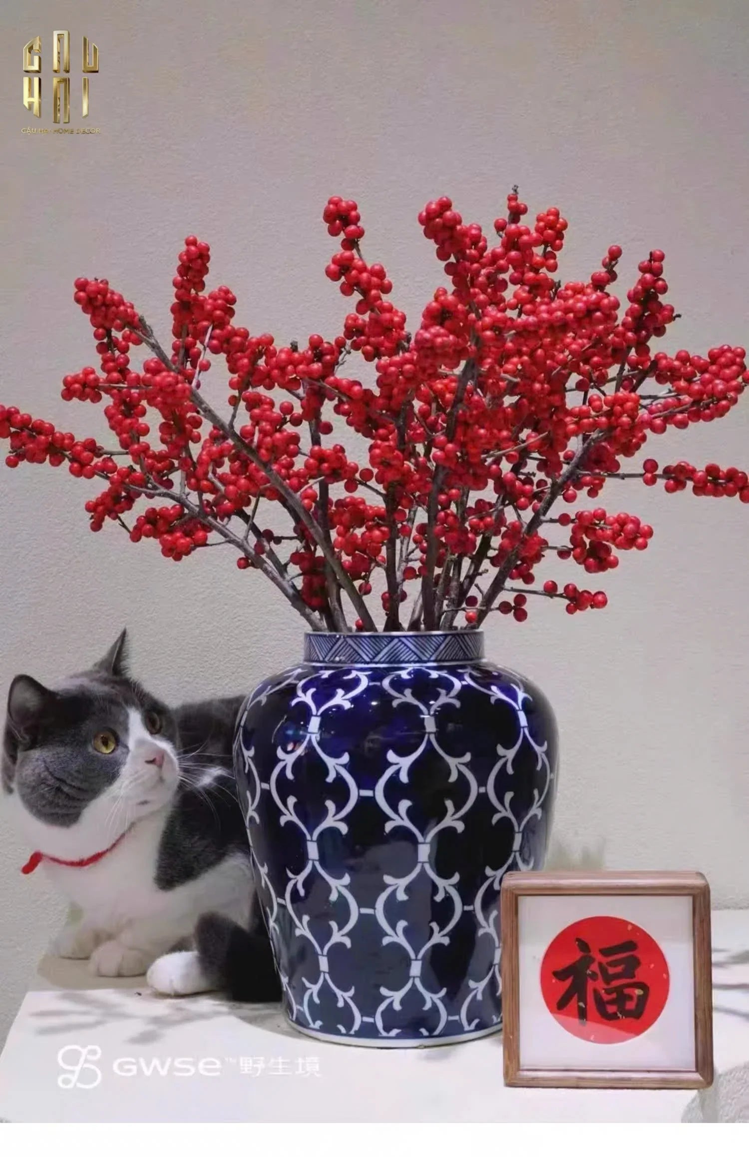 BÌNH HOA CERAMIC BLUE MYSTERY - CẬU HAI HOME DECOR