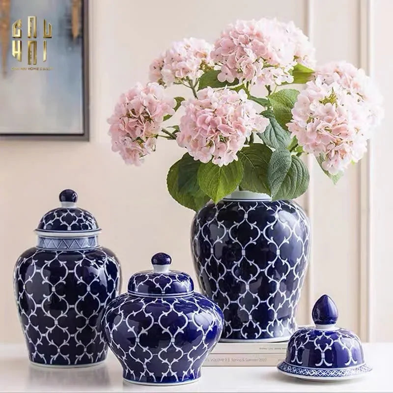BÌNH HOA CERAMIC BLUE MYSTERY - CẬU HAI HOME DECOR