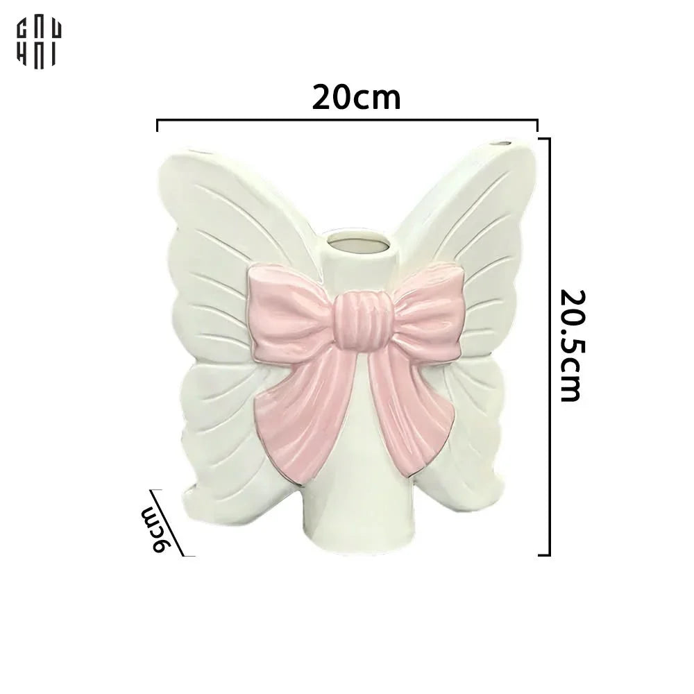 BÌNH HOA CERAMIC PINKY TIE SS25 - BLANC - CẬU HAI HOME DECOR
