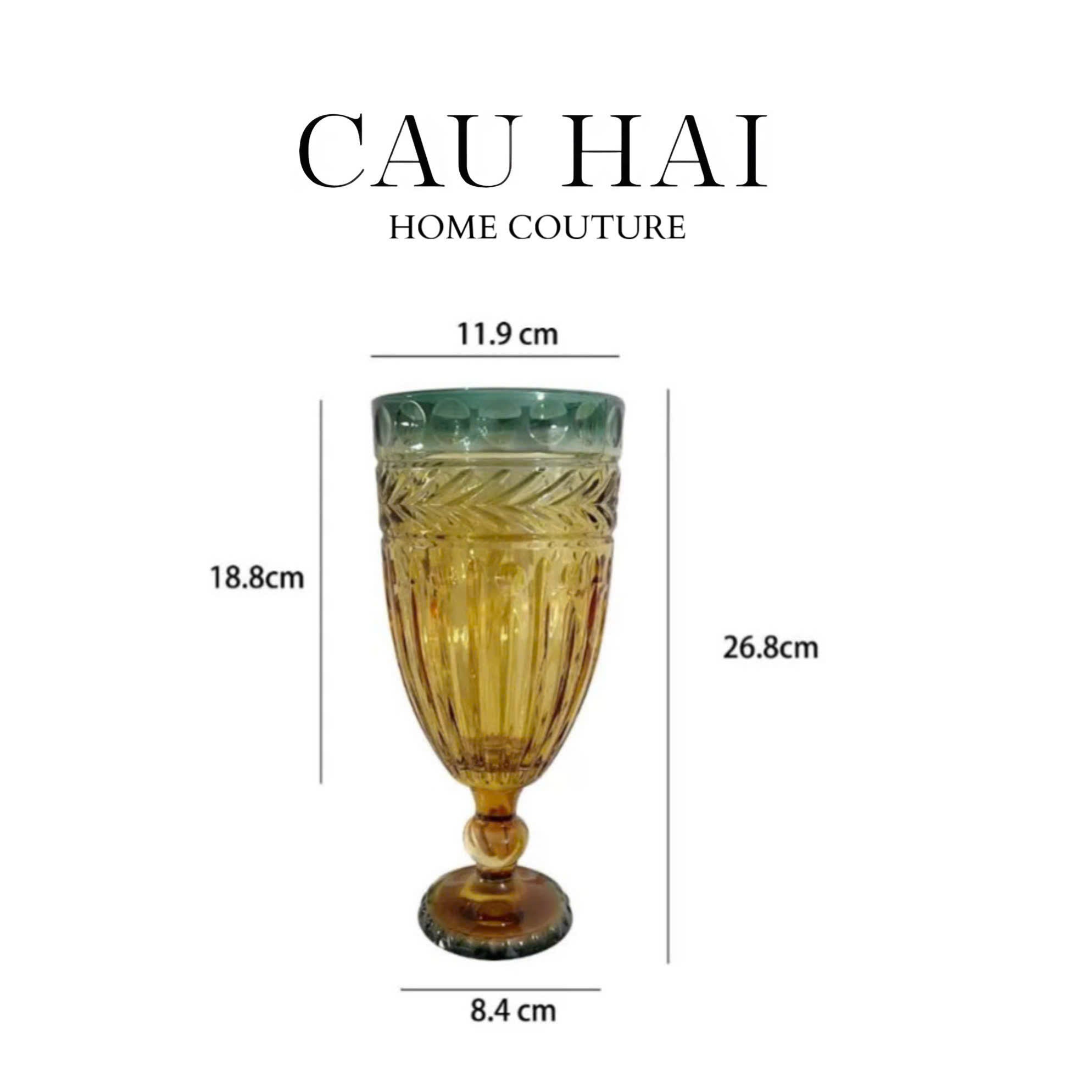BÌNH HOA CRYSTAL AMBER VERDANT GOBLET - CẬU HAI HOME DECOR