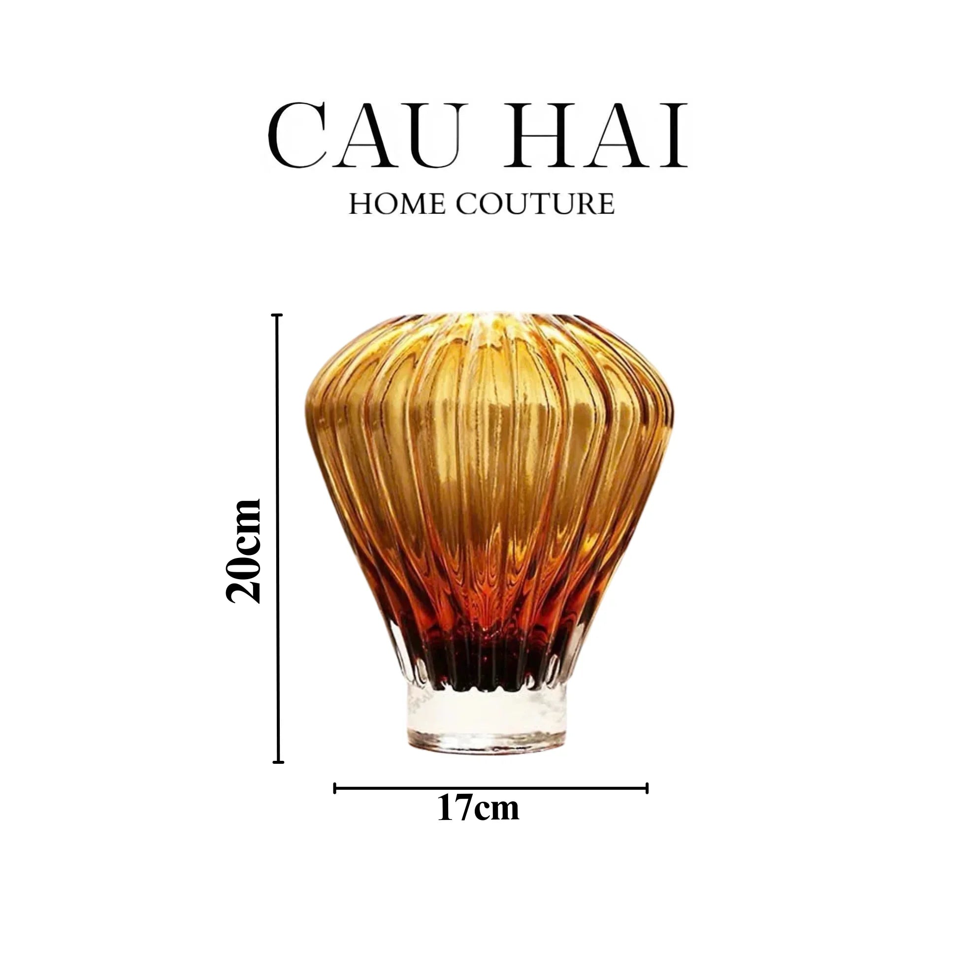 Bình Hoa Crystal Éclat Ambré H19-CẬU HAI HOME DECOR