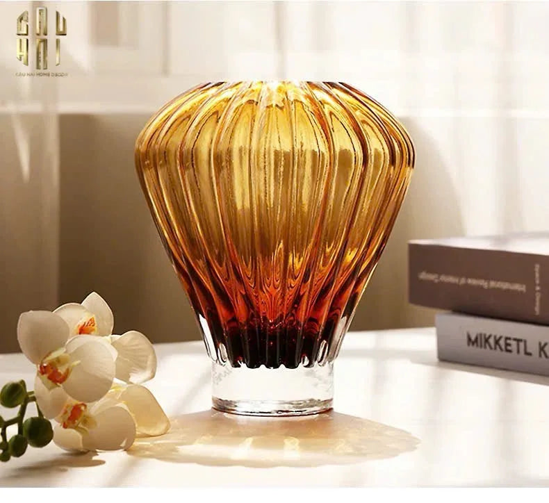 BÌNH HOA CRYSTAL ÉCLAT AMBRÉ H19 - CẬU HAI HOME DECOR