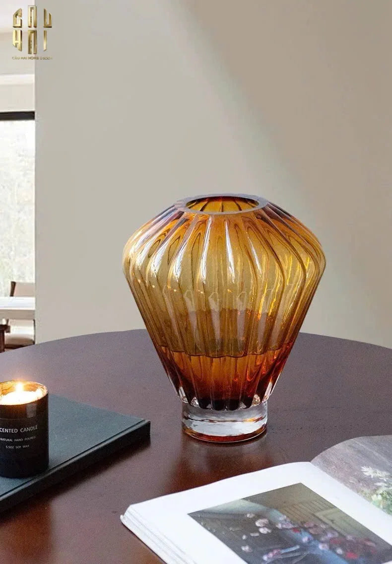 BÌNH HOA CRYSTAL ÉCLAT AMBRÉ H19 - CẬU HAI HOME DECOR