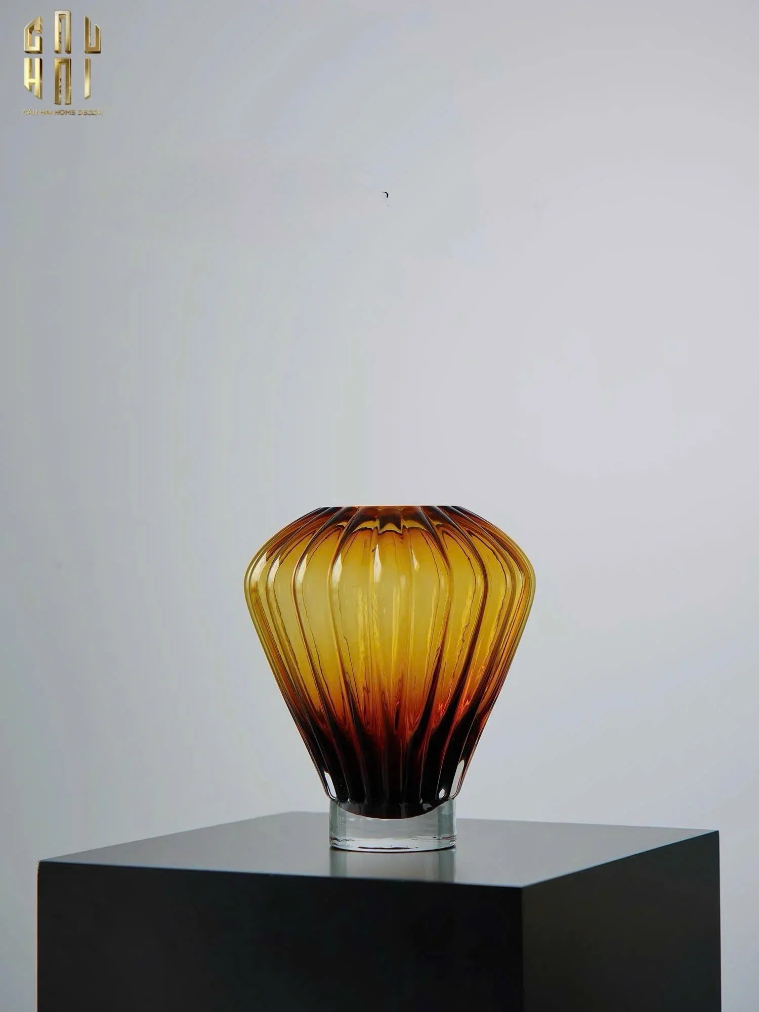 BÌNH HOA CRYSTAL ÉCLAT AMBRÉ H19 - CẬU HAI HOME DECOR