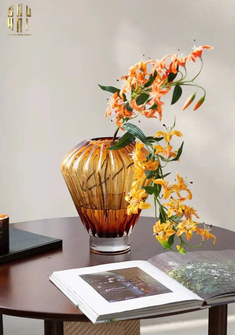 BÌNH HOA CRYSTAL ÉCLAT AMBRÉ H19 - CẬU HAI HOME DECOR