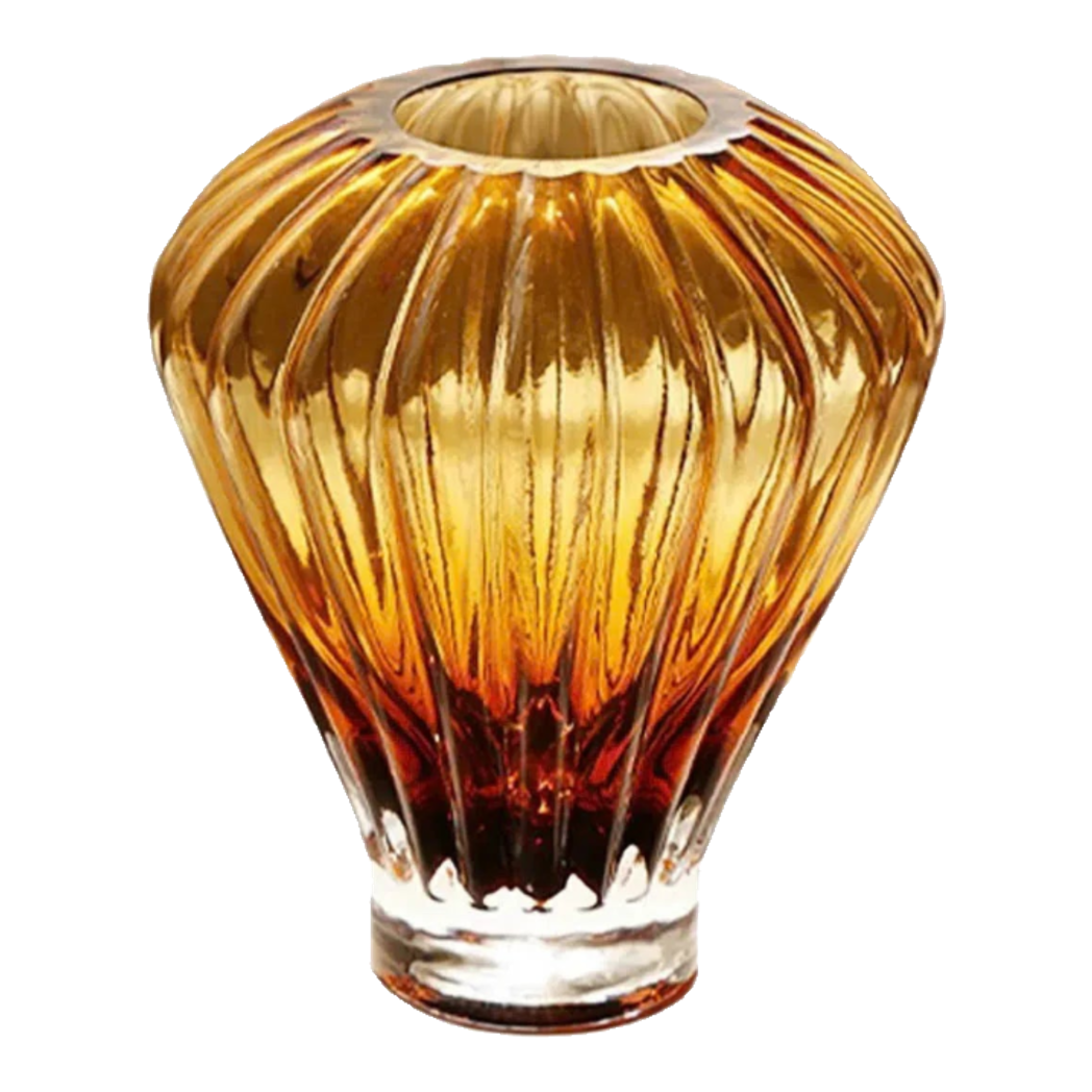 Bình Hoa Crystal Éclat Ambré H19-BÌNH HOA-Đối tác tại Trung Quốc theo từng đơn đặt hàng-CẬU HAI HOME DECOR