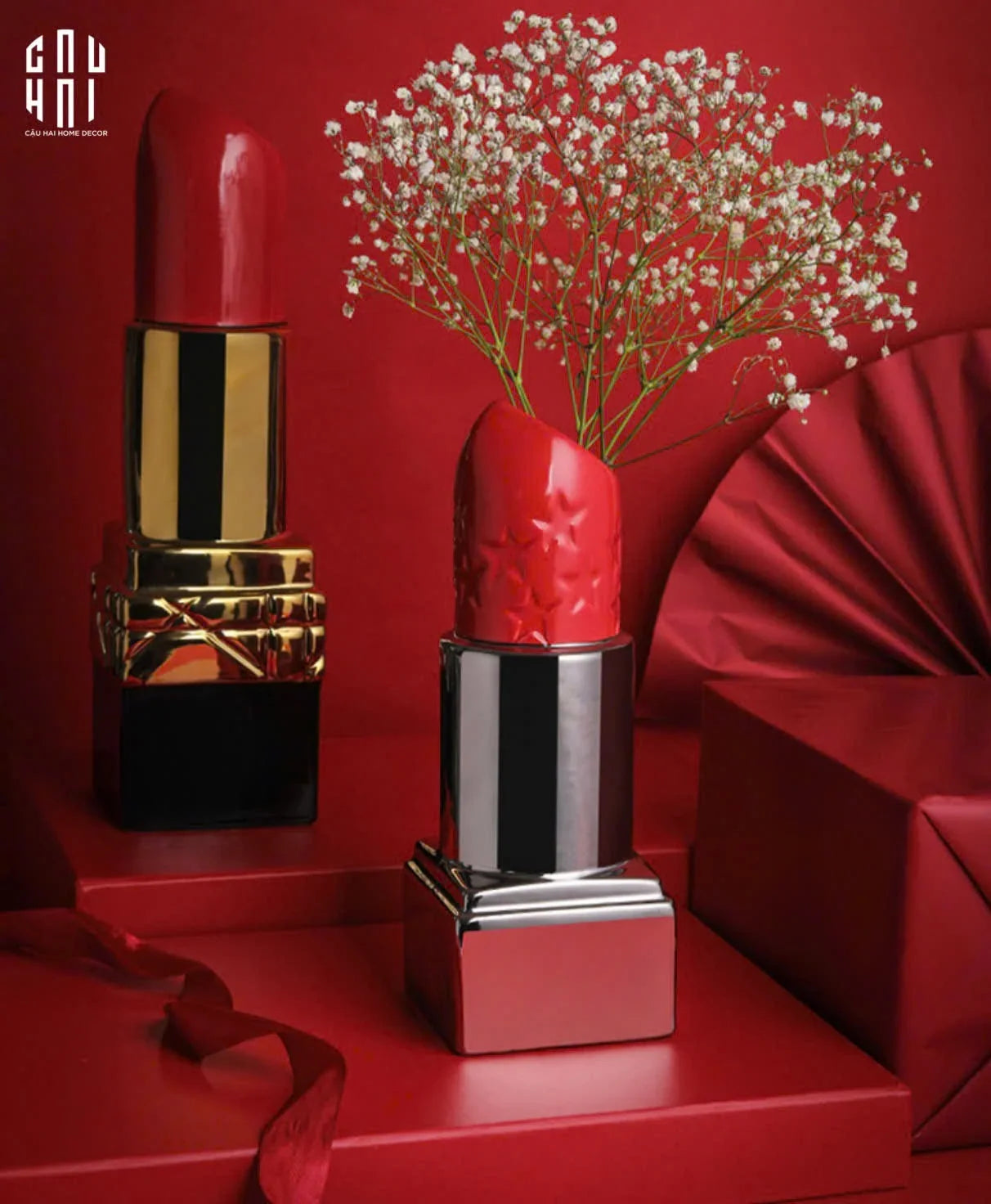 Bình Hoa D.O Platinum Rouge Matte S26-CẬU HAI HOME DECOR