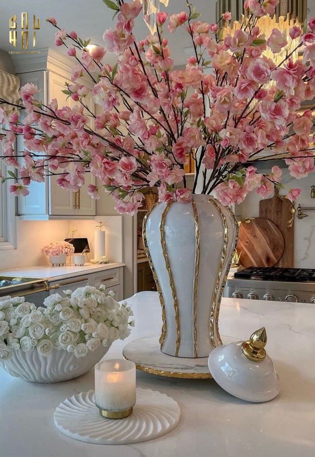 HOME COUTURE - BÌNH HOA PORCELAIN ATELIER FLYNN H60 - CẬU HAI HOME DECOR