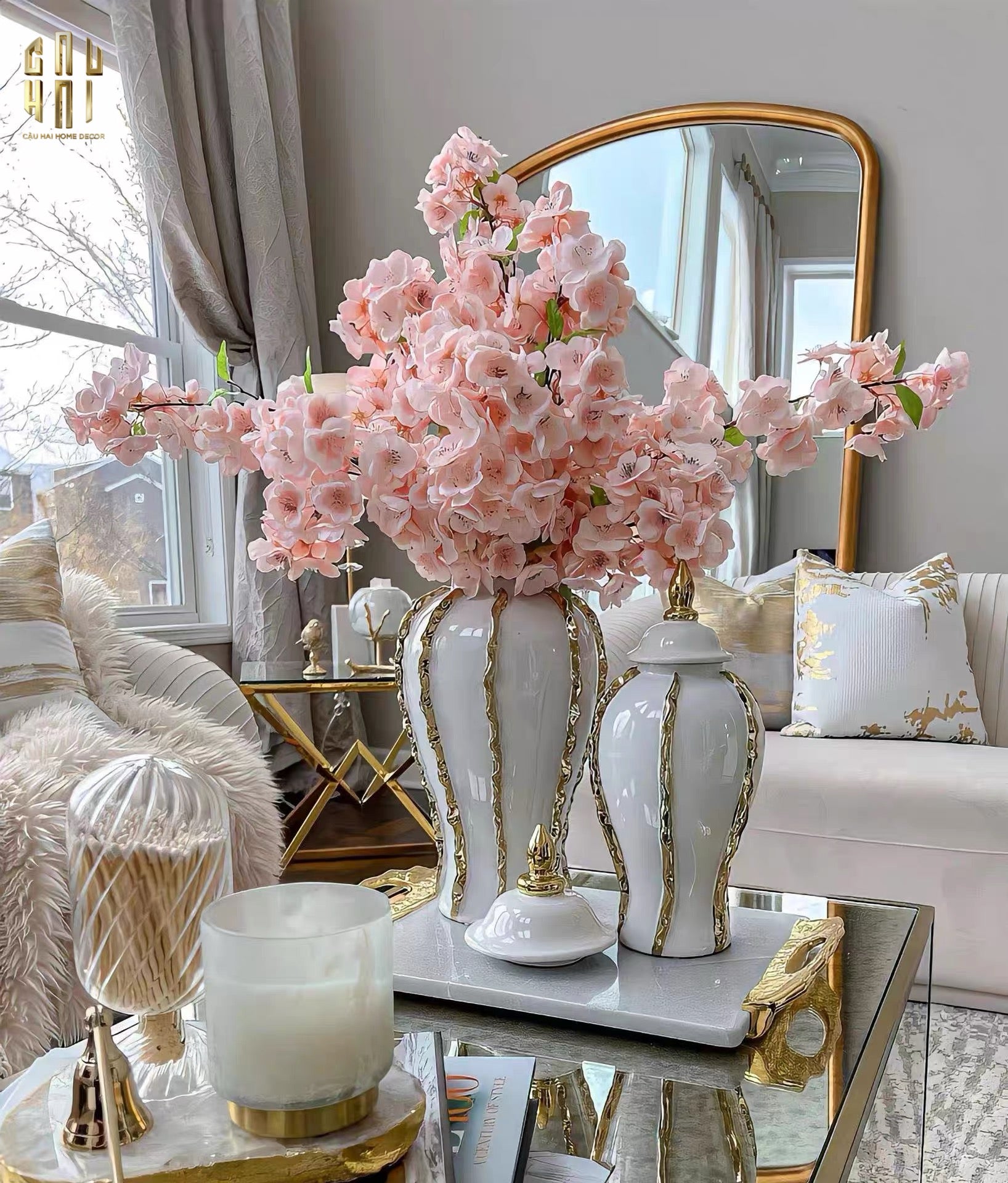 HOME COUTURE - BÌNH HOA PORCELAIN ATELIER FLYNN H60 - CẬU HAI HOME DECOR