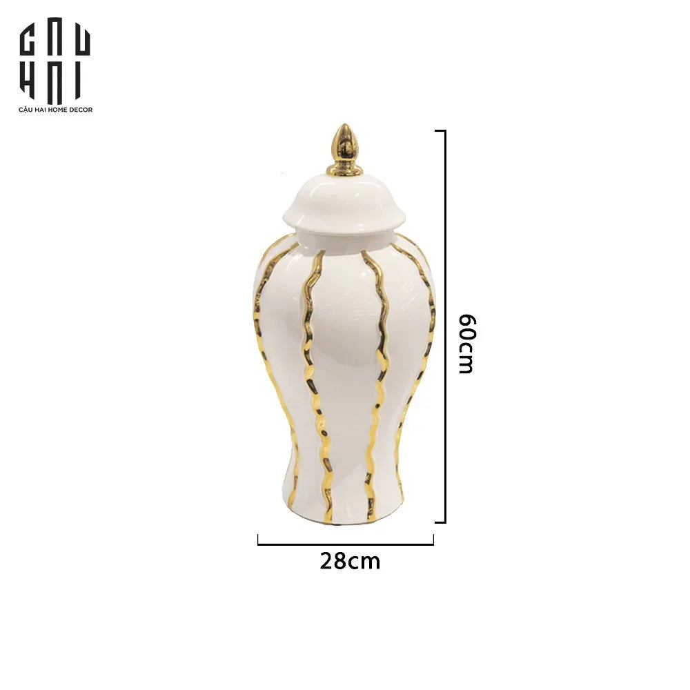 HOME COUTURE - BÌNH HOA PORCELAIN ATELIER FLYNN H60 - CẬU HAI HOME DECOR