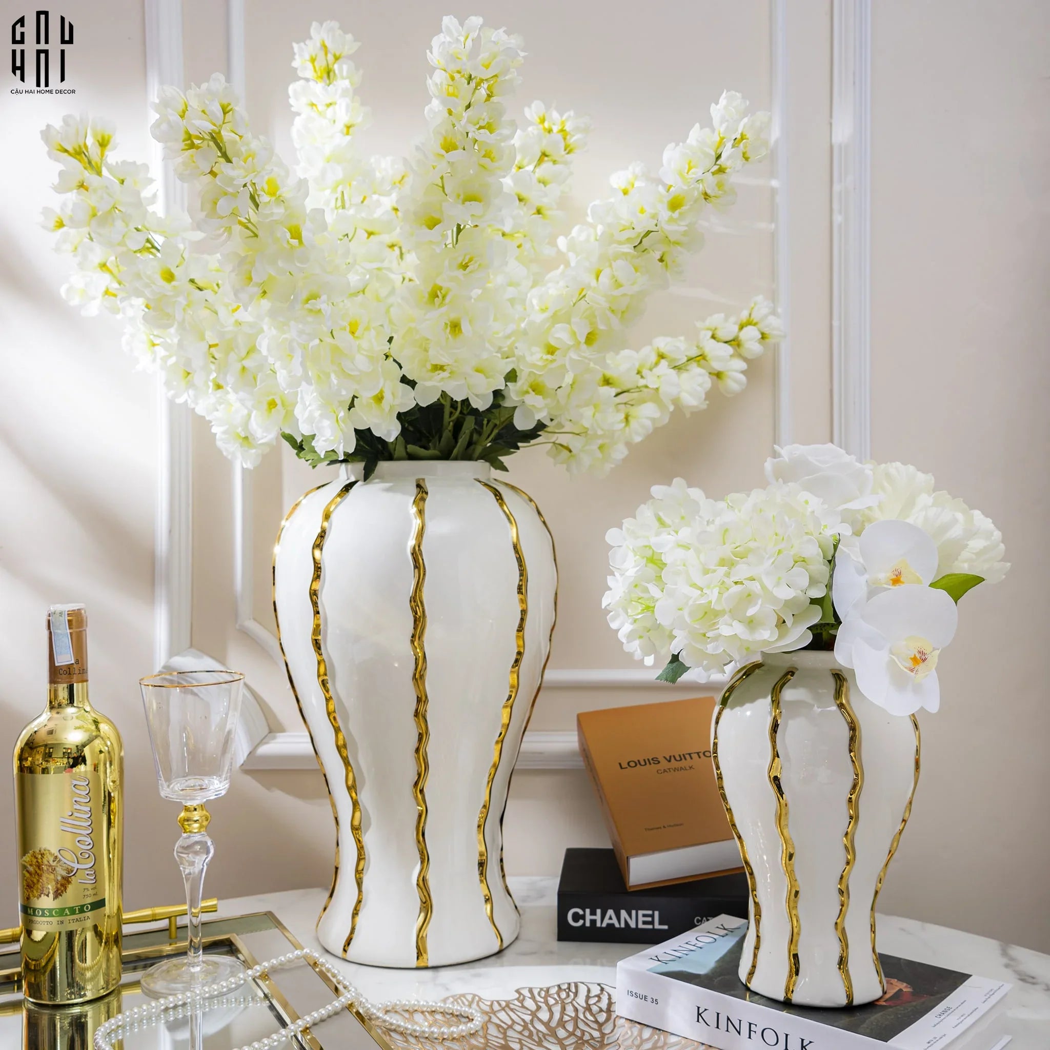 HOME COUTURE - BÌNH HOA PORCELAIN ATELIER FLYNN H60 - CẬU HAI HOME DECOR
