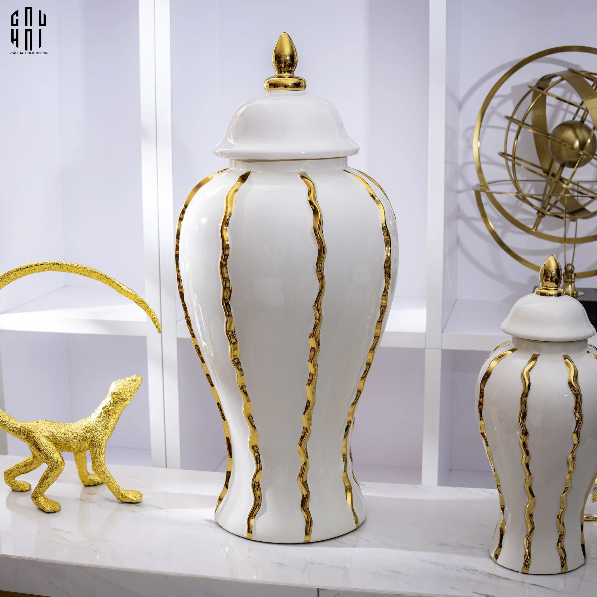HOME COUTURE - BÌNH HOA PORCELAIN ATELIER FLYNN H60 - CẬU HAI HOME DECOR