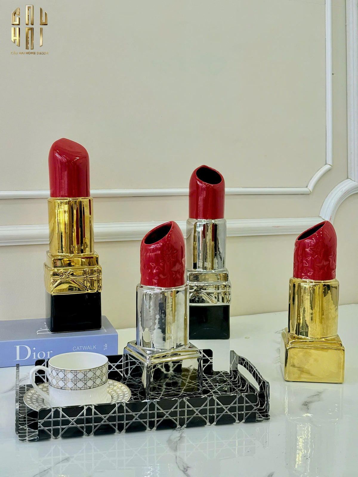 Bình Hoa Gold D.O Rouge Matte H26-BÌNH HOA-Đối tác tại Trung Quốc theo từng đơn đặt hàng-CẬU HAI HOME DECOR