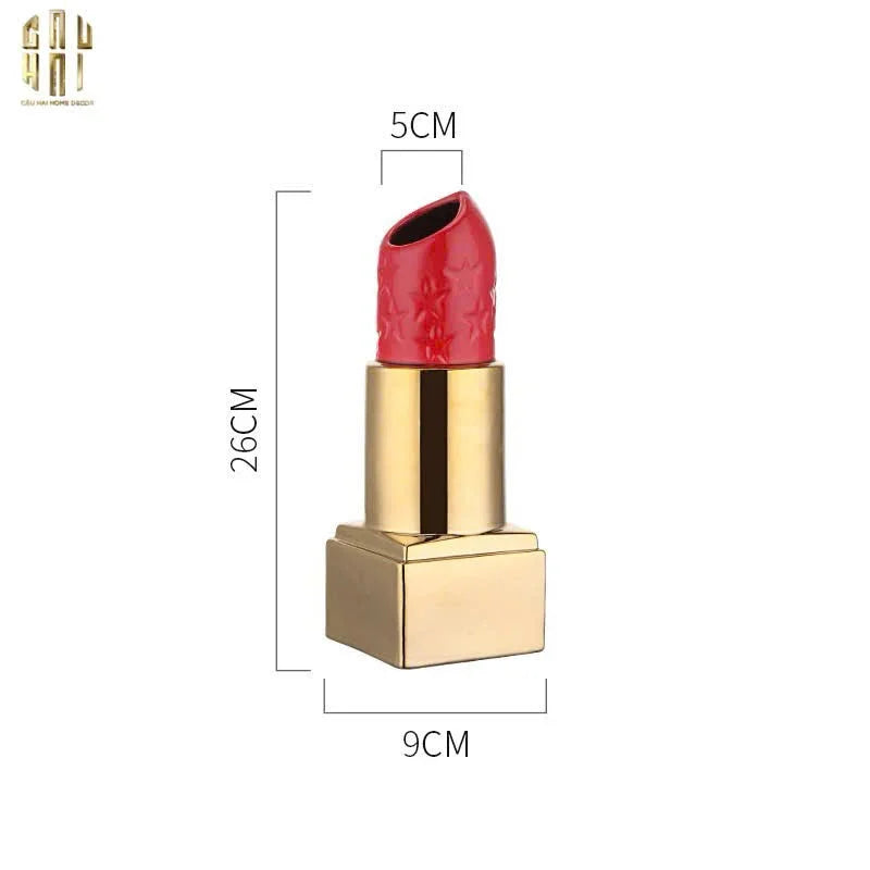 BÌNH HOA GOLD D.O ROUGE MATTE H26 - CẬU HAI HOME DECOR