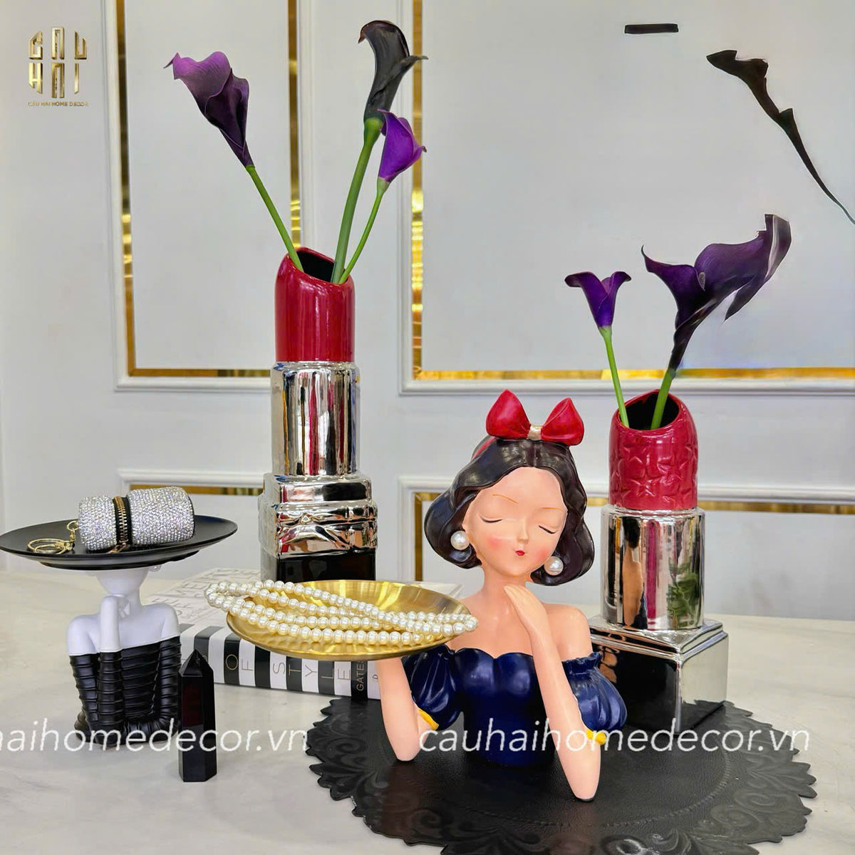 Bình Hoa Gold D.O Rouge Matte S36-BÌNH HOA-Đối tác tại Trung Quốc theo từng đơn đặt hàng-CẬU HAI HOME DECOR