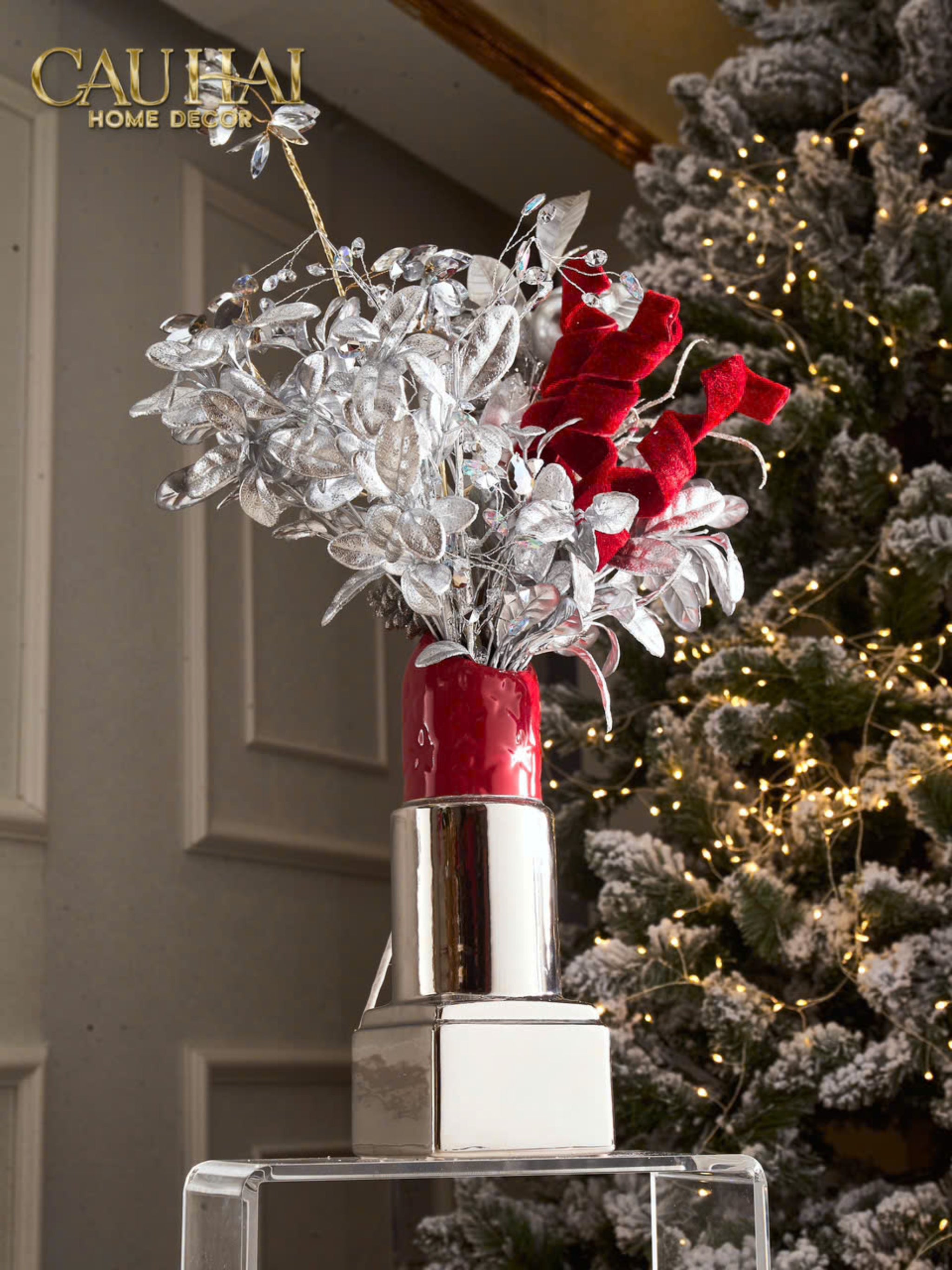 Bình Hoa Gold D.O Rouge Matte S36 - CẬU HAI HOME DECOR