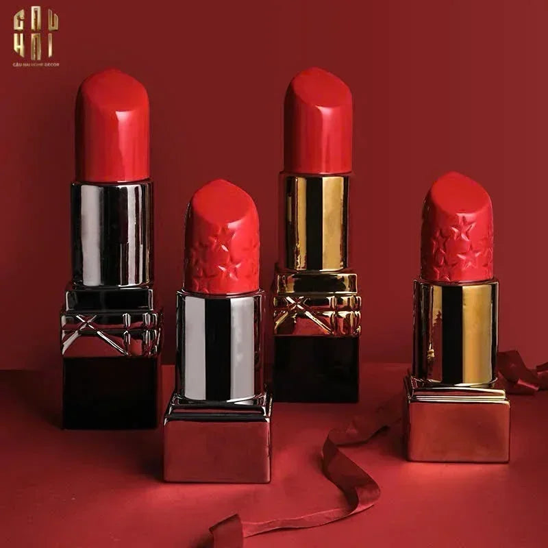 BÌNH HOA GOLD D.O ROUGE MATTE S36 - CẬU HAI HOME DECOR