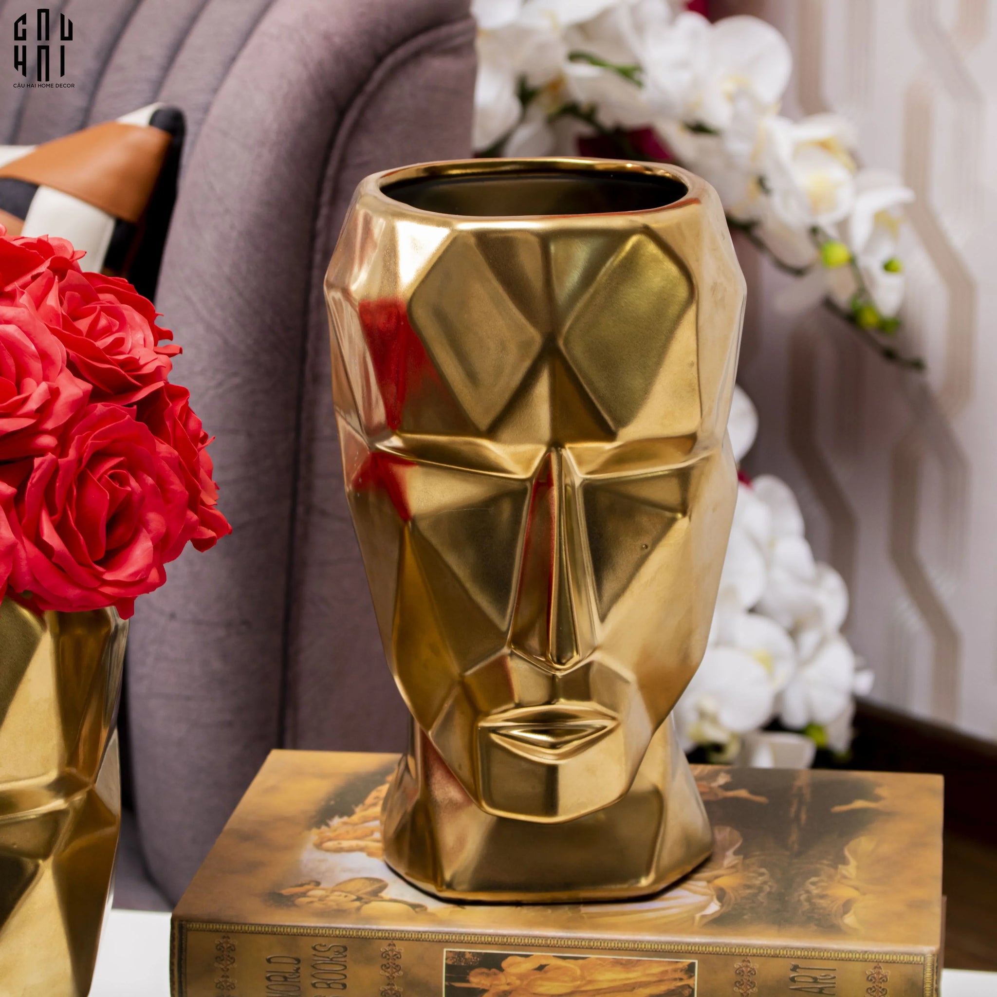 BÌNH HOA GOLDEN MOAI - CẬU HAI HOME DECOR