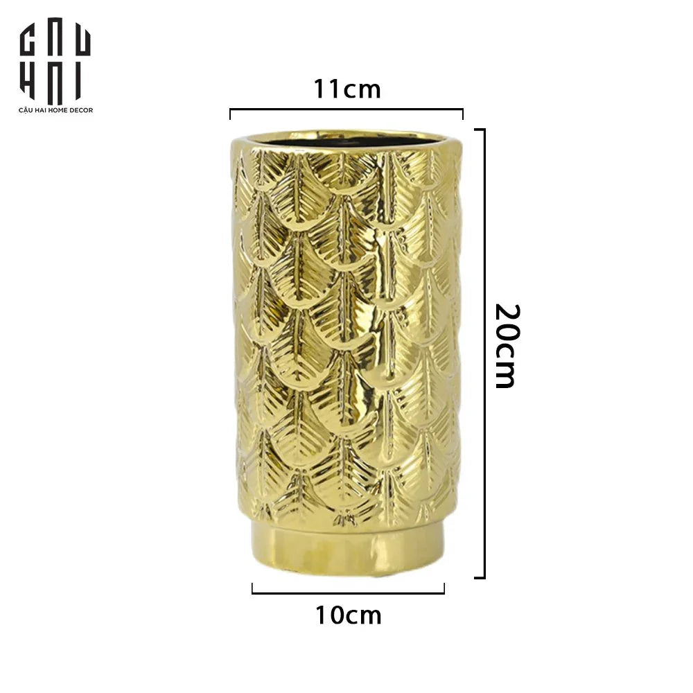 BÌNH HOA GOLDEN SCALE 20 - CẬU HAI HOME DECOR